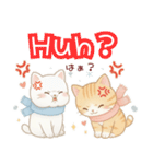 使える♡英語と日本語しろねこ・とらねこ冬（個別スタンプ：14）