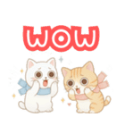 使える♡英語と日本語しろねこ・とらねこ冬（個別スタンプ：15）