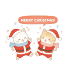 使える♡英語と日本語しろねこ・とらねこ冬（個別スタンプ：32）