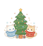 使える♡英語と日本語しろねこ・とらねこ冬（個別スタンプ：36）