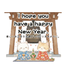 使える♡英語と日本語しろねこ・とらねこ冬（個別スタンプ：39）