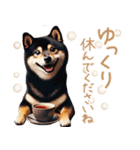 黒柴【リアル02】年中つかえる、冬も使える（個別スタンプ：15）