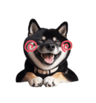 黒柴【リアル02】年中つかえる、冬も使える（個別スタンプ：19）