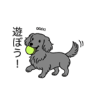 名前入りダックスロングソリッドブルー（個別スタンプ：1）