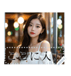 韓国系美女の水着と私服メッセージスタンプ（個別スタンプ：2）