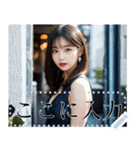 韓国系美女の水着と私服メッセージスタンプ（個別スタンプ：4）