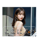韓国系美女の水着と私服メッセージスタンプ（個別スタンプ：9）