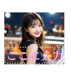 韓国系美女の水着と私服メッセージスタンプ（個別スタンプ：16）