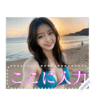 韓国系美女の水着と私服メッセージスタンプ（個別スタンプ：17）