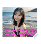 韓国系美女の水着と私服メッセージスタンプ（個別スタンプ：18）