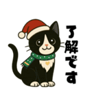ハチワレ猫の冬スタンプ（個別スタンプ：2）