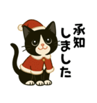 ハチワレ猫の冬スタンプ（個別スタンプ：3）