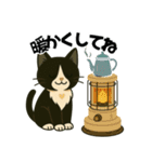 ハチワレ猫の冬スタンプ（個別スタンプ：21）