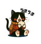 ハチワレ猫の冬スタンプ（個別スタンプ：22）