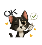 うるうる瞳の白黒ネコちゃん（個別スタンプ：7）