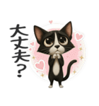 うるうる瞳の白黒ネコちゃん（個別スタンプ：17）