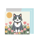 北欧のハチワレ猫のカレンダー（個別スタンプ：3）