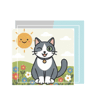 北欧のハチワレ猫のカレンダー（個別スタンプ：5）