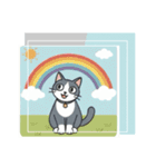 北欧のハチワレ猫のカレンダー（個別スタンプ：6）