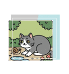 北欧のハチワレ猫のカレンダー（個別スタンプ：7）