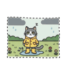 北欧のハチワレ猫のカレンダー（個別スタンプ：9）