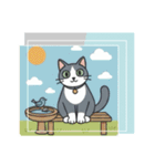 北欧のハチワレ猫のカレンダー（個別スタンプ：10）
