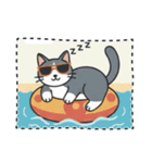 北欧のハチワレ猫のカレンダー（個別スタンプ：12）