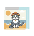 北欧のハチワレ猫のカレンダー（個別スタンプ：13）