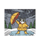 北欧のハチワレ猫のカレンダー（個別スタンプ：16）