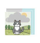 北欧のハチワレ猫のカレンダー（個別スタンプ：18）