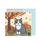 北欧のハチワレ猫のカレンダー（個別スタンプ：23）