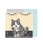 北欧のハチワレ猫のカレンダー（個別スタンプ：25）