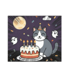 北欧のハチワレ猫のカレンダー（個別スタンプ：26）