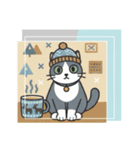 北欧のハチワレ猫のカレンダー（個別スタンプ：28）