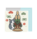 北欧のハチワレ猫のカレンダー（個別スタンプ：38）