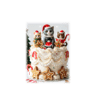 猫♥クリスマスツリー・ケーキ・リース（個別スタンプ：6）