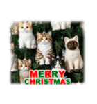 猫♥クリスマスツリー・ケーキ・リース（個別スタンプ：7）