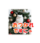 猫♥クリスマスツリー・ケーキ・リース（個別スタンプ：14）
