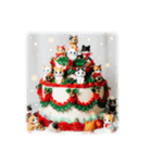 猫♥クリスマスツリー・ケーキ・リース（個別スタンプ：18）