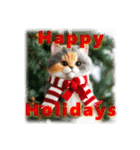 猫♥クリスマスツリー・ケーキ・リース（個別スタンプ：32）