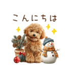 もふもふトイプードルの冬ごあいさつ（個別スタンプ：7）
