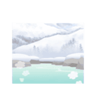 動く！雪の背景【アレンジ用】（個別スタンプ：6）