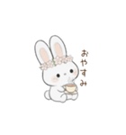 マシュマロうさぎの日常会話（個別スタンプ：4）