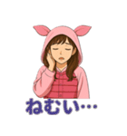 ピンク着ぐるみ女子の毎日使える40スタンプ（個別スタンプ：31）