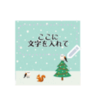 雪が降る森の動物メッセージスタンプ 冬（個別スタンプ：3）