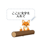 雪が降る森の動物メッセージスタンプ 冬（個別スタンプ：9）