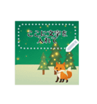 雪が降る森の動物メッセージスタンプ 冬（個別スタンプ：15）