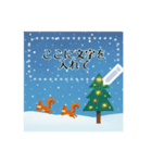 雪が降る森の動物メッセージスタンプ 冬（個別スタンプ：24）