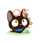 やさしいクロネコ☆色鉛筆飾り【カスタム】（個別スタンプ：3）