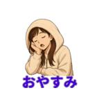 冬の日常に便利なフード女子スタンプ（個別スタンプ：14）